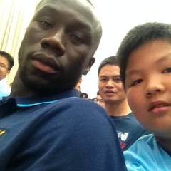 A childhood selfie at a football event