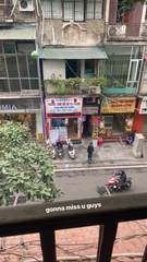 A Hanoi street seen from a balcony